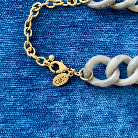 LOGO by Lori Goldstein Gray Link and Rhinestone Necklace - Picture 4 of 4